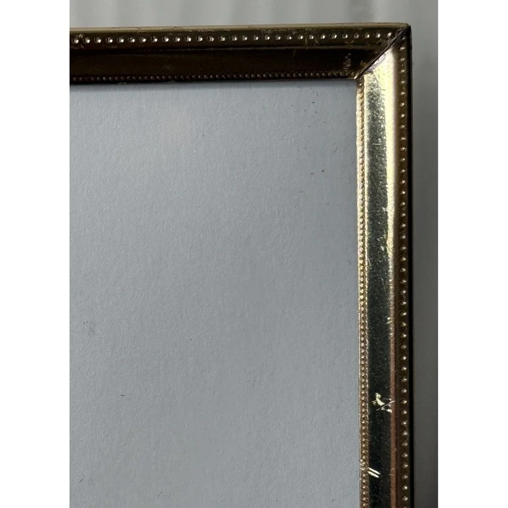 Lot of 2 Vintage MCM Hollywood Brass Metal Picture Frame Gold Tone 8 x 10 GUC